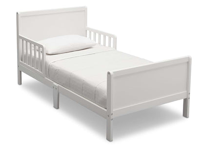 Delta Children Fancy Wood Toddler Bed with Guardrails, Low Profile, Bianca