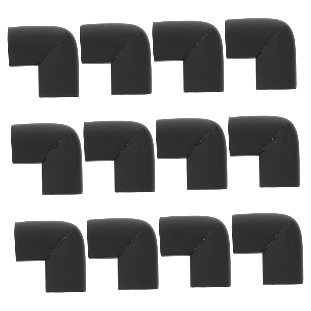 Veemoon U-Shaped Foam Corner Protectors for Furniture, 12 Pack, Black