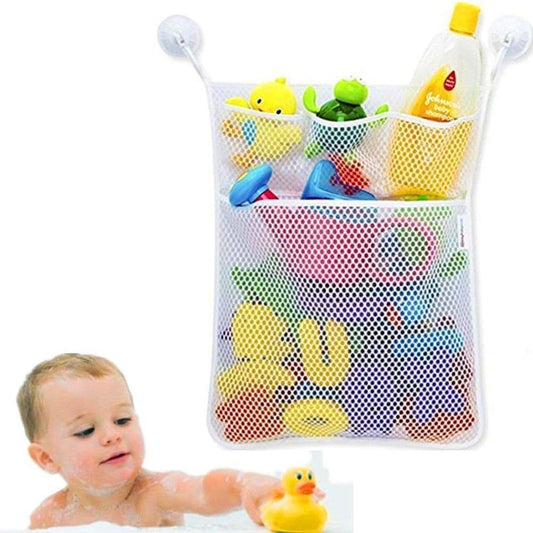 LQSmile Bath Baby Toy Organizer Bathroom Tub Storage Mesh Bag-4 Bonus Suction Cups Hook,Bath Tub Toy Storage Mesh Bag