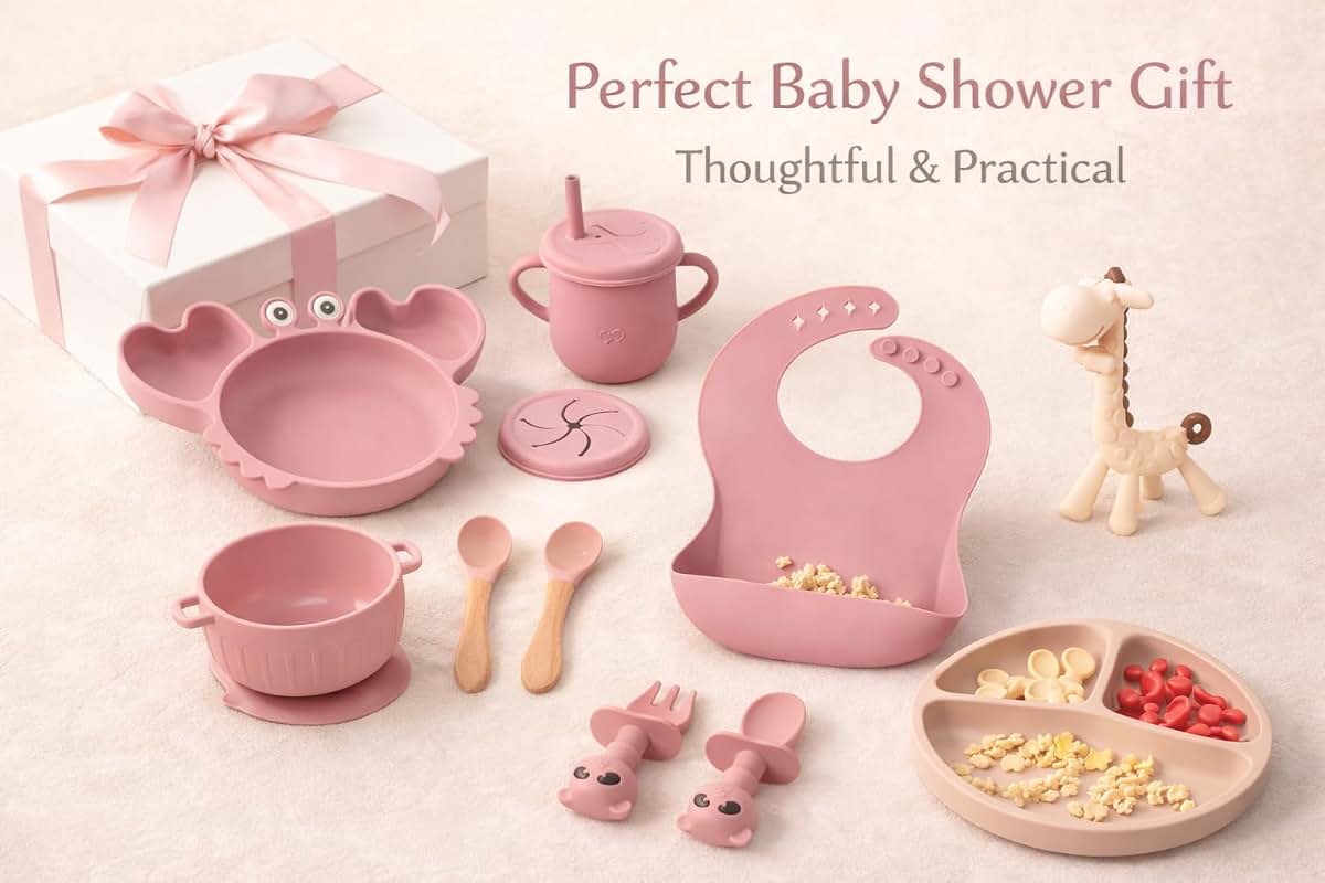 NibbleBee 15-Piece Silicone Baby Feeding Set in Navy Blue (photo 3)