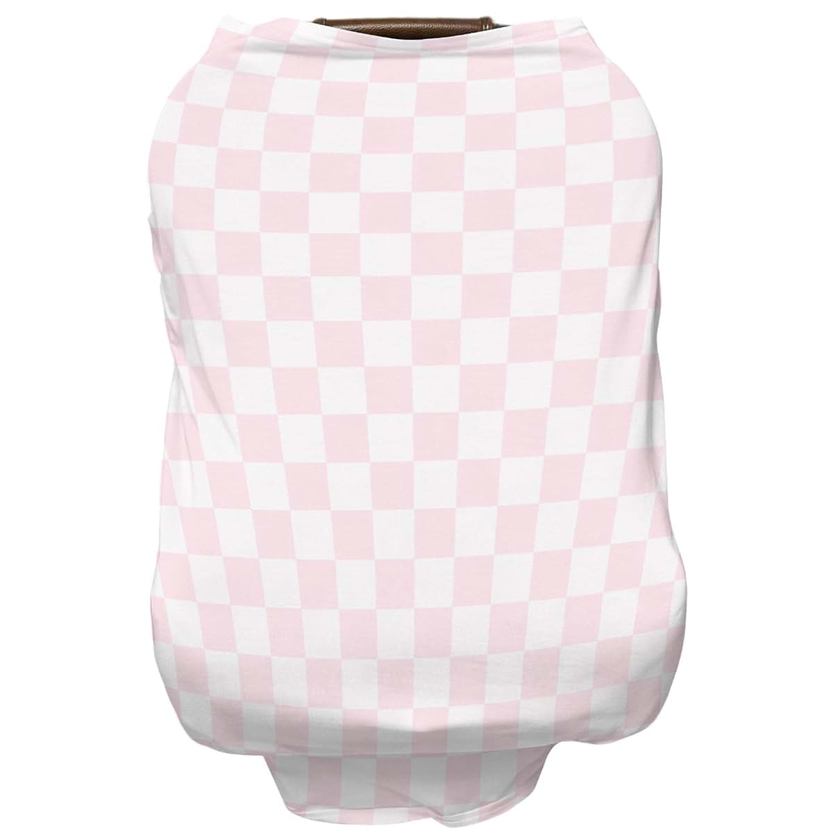Selgkds Pink and White Checkered ﻿Baby Car Seat Covers for Boys Girls Gingham Plaid Checkerboard All-in-1 Soft Nursing
