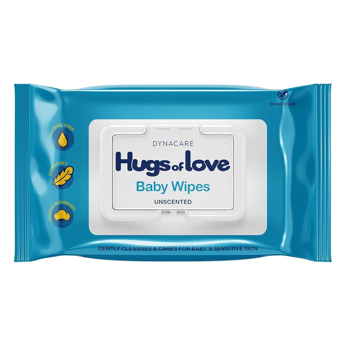 Dynarex DynaCare Hugs Of Love Baby Wipes Unscented Large Alcohol Free