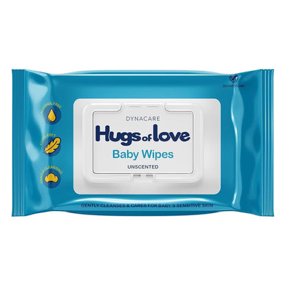 Dynarex DynaCare Hugs Of Love Baby Wipes Unscented Large Alcohol Free