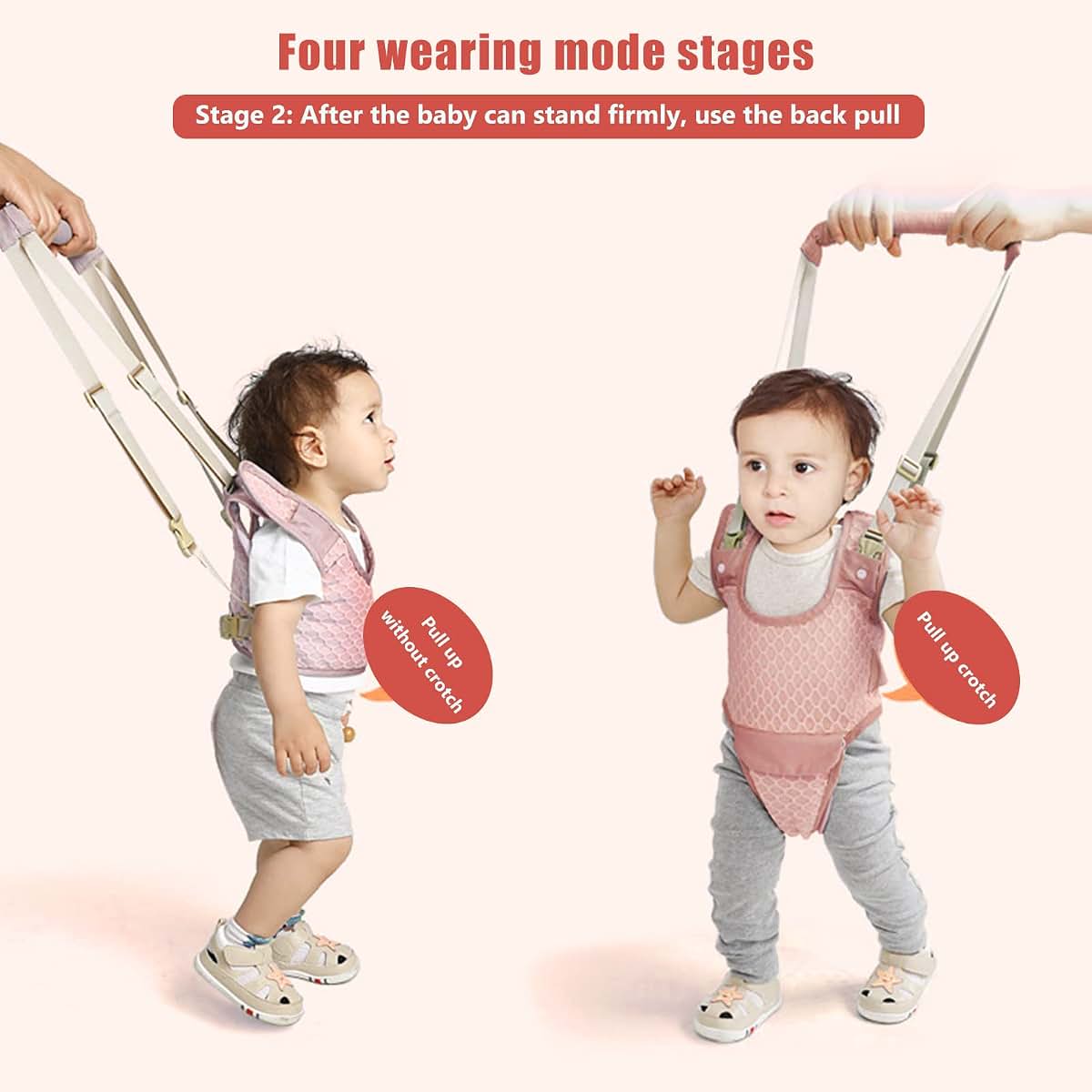 Qionia Baby Walking Harnesses, Adjustable Handheld Kids Walk Helper Infant Walking Harness Assistant Belt Walk Support (photo 3)