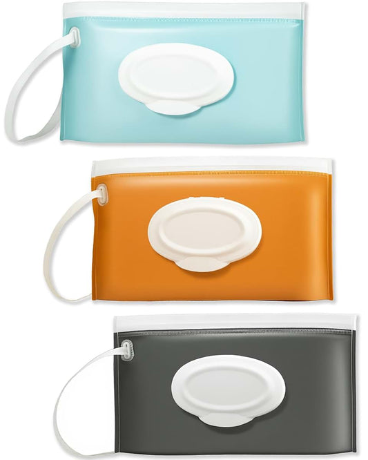 Loymok 3 Pack On The Go Baby Wipes Dispenser, Portable Refillable Travel Container