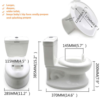 HongK- Portable Potty Training Toilet with Life-Like Flush Button & Sound for Toddlers Kids, White [P/N: (photo 3)