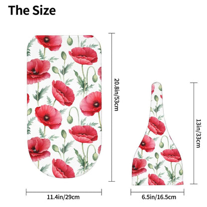 Poppy Flowers Swaddle Blanket Set with Beanie for Newborns
