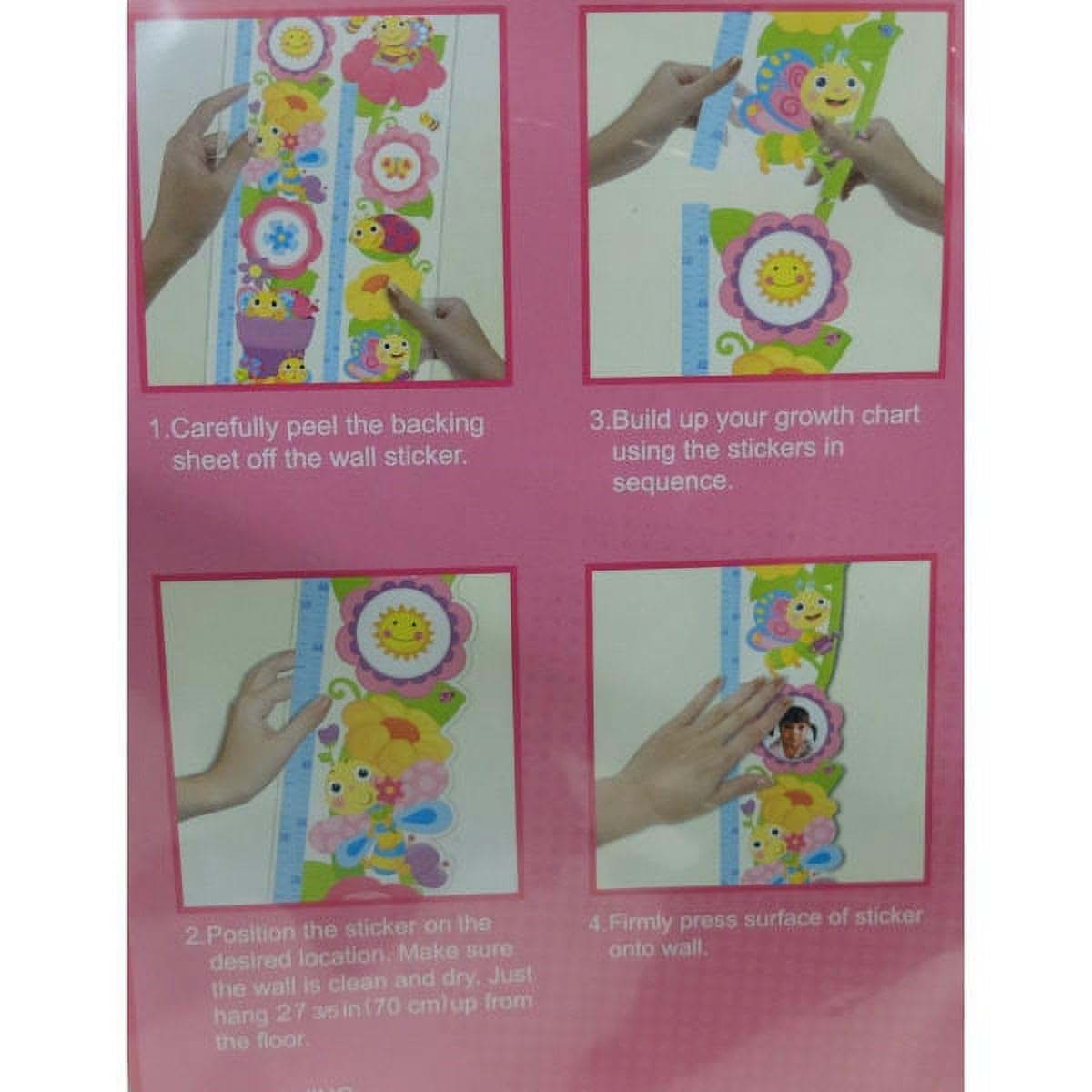 Toy Island Toy Land Stick On Flowers & Bees Growth Chart (photo 3)
