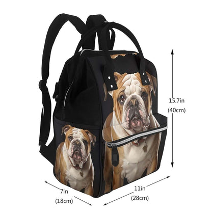 KLOPH Diaper Bag Backpack English-Bulldog Mommy Bag Multifunction Travel Pack Maternity Baby Changing Bags (photo 2)