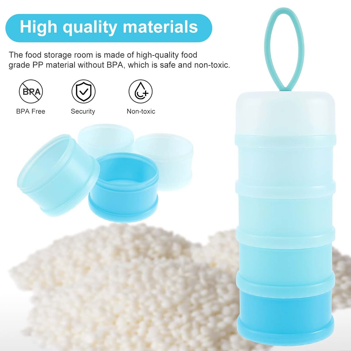 Manwetye 2 PCS 4 Layers Sakura Baby Milk Formula Dispenser & Container Box for Travel (Blue) (photo 4)