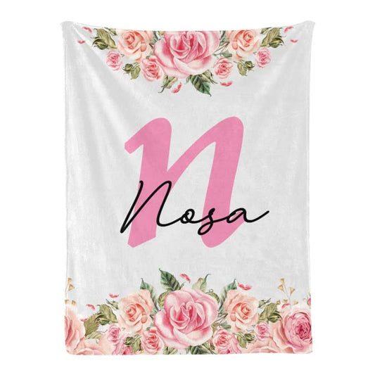 remberever Personalised Baby Blankets with Names for Girls, Customised Baby Blankets for Boys, Personalised Baby Gifts