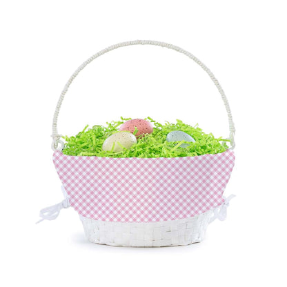 Personalized Planet Personalized Easter Egg Basket with Handle and Custom Name | Pink Gingham Easter Basket Liners (photo 4)
