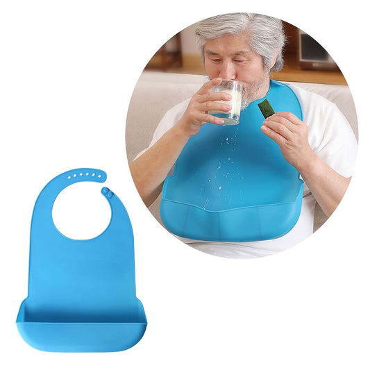 Vdaxvme Adult Silicone Bib With Food Catcher And Adjustable Fit