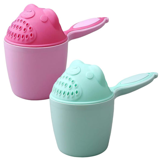 CNAFGBGG 2Pcs Baby Bath Rinse Cup, Baby Bath Cup Detachable Tear-Free Waterfall Bath Cup for Rinsing Hair, Portable