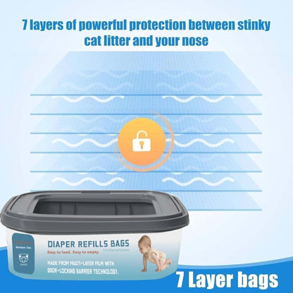 Kpptyty Standard Square Diaper Pail Refill Bags - 6 Pack (photo 4)
