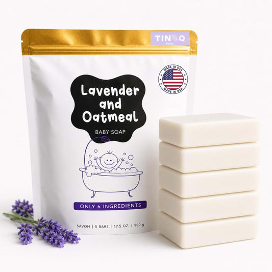 TINOQ Baby Soap Bar for Sensitive Skin with Lavender Scent | 5-Bar Pack