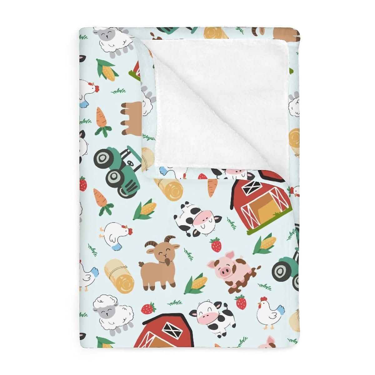 Colorful Farm Animals Flannel Swaddle Receiving Blanket for Infants