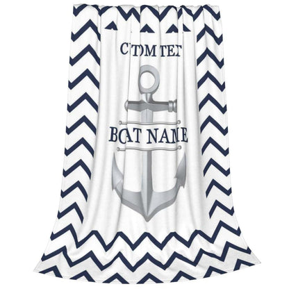 HNfmeug Personalized Nautical Themed Navy Blue Throw Blanket (photo 3)