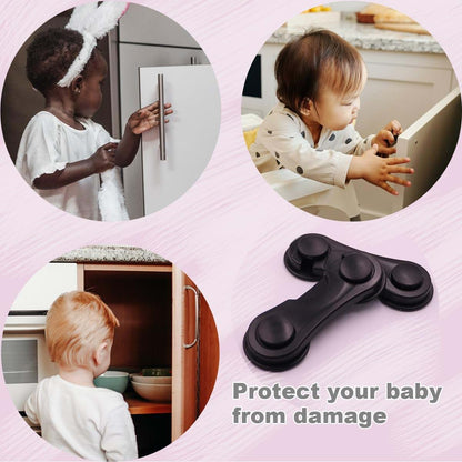 KongNai Childproof Cabinet Locks 10 Pack With Adhesive (Black)