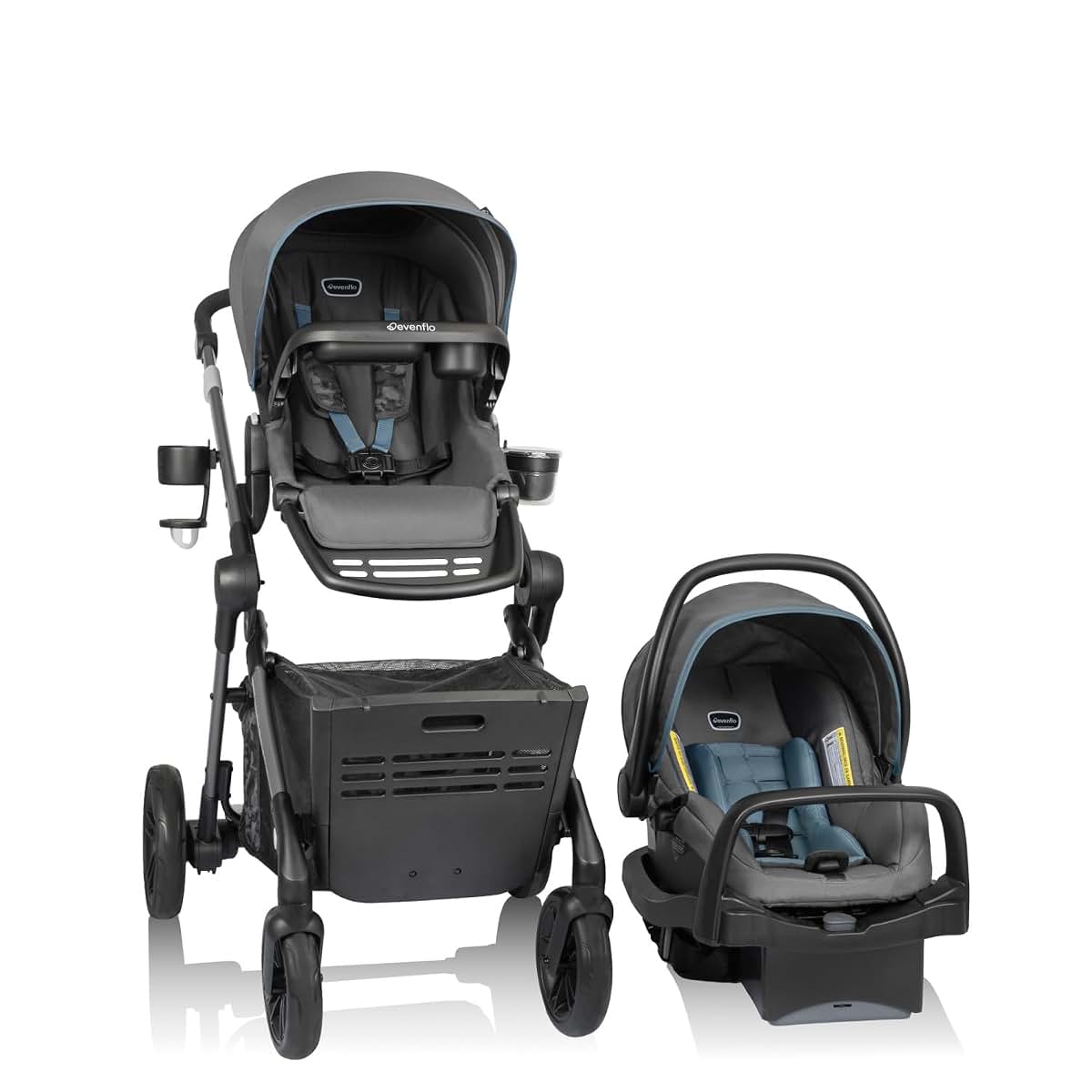Evenflo Pivot Troop Child and Pet Modular Travel System in Bluestone Gray