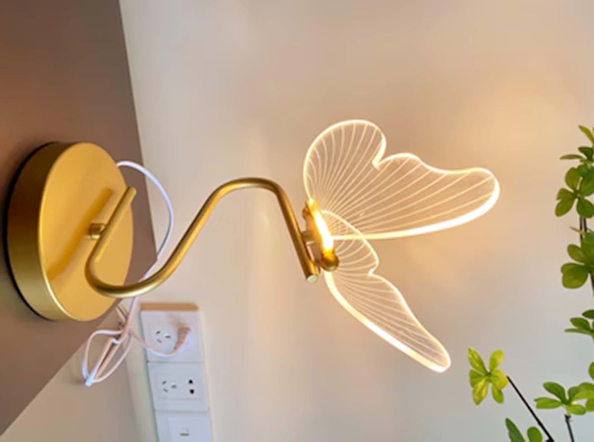 Jinnwell 3D Butterfly Table Night Light With Fabric Lampshade (photo 3)