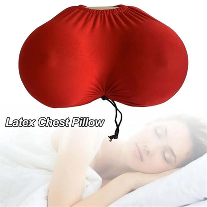 RUEHALF Comfort Chest Pillow with Memory Foam and Milk Silk Cover, Red