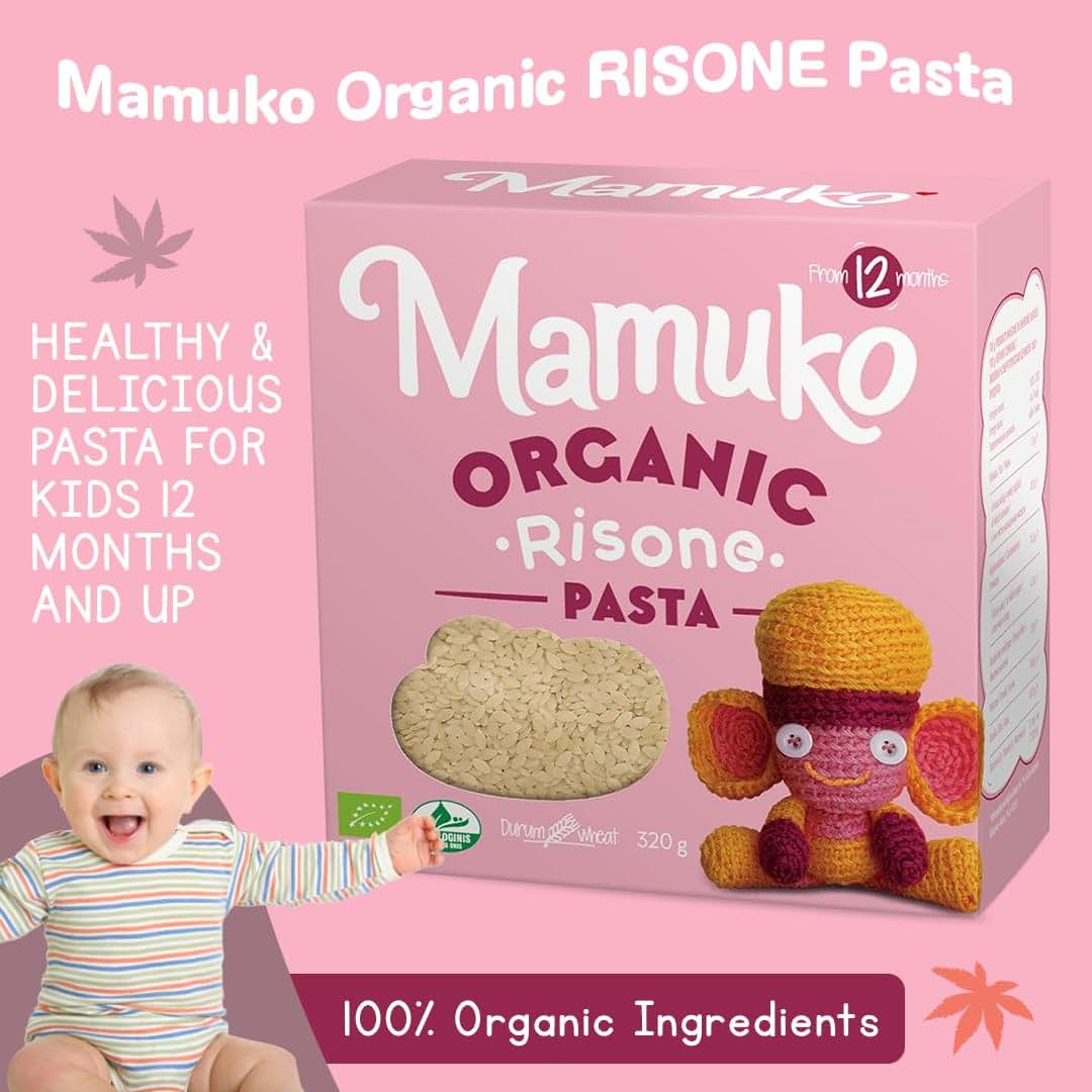 Mamuko RISONE Organic Toddler Pasta, Durum Wheat Semolina, 12+ Months, 320g