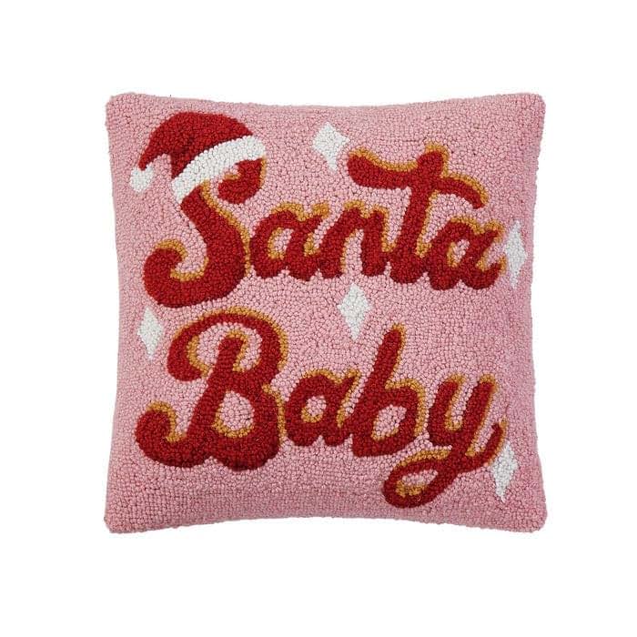Peking Handicraft Santa Baby Hook Pillow, 16-Inch, Pink