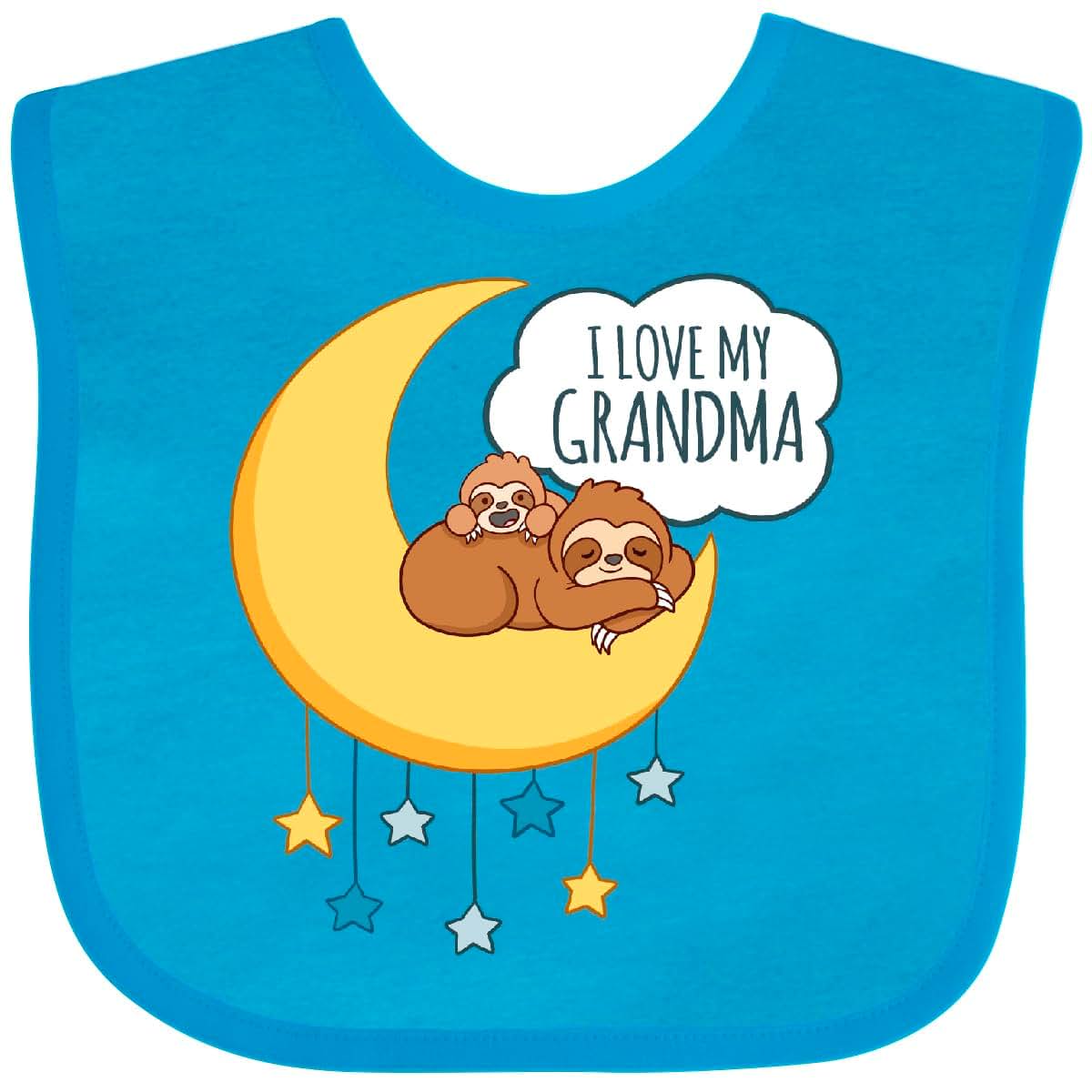 Inktastic I Love My Grandma Baby Bib With Sloth Design