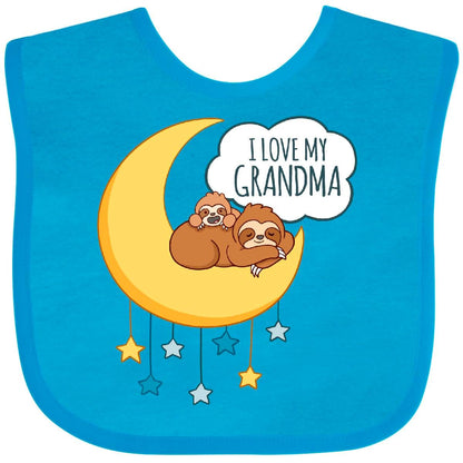 Inktastic I Love My Grandma Baby Bib With Sloth Design