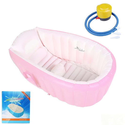 Anluomafuy Inflatable Baby Bathtub, Portable Collapsible with Built-in Pump for Travel