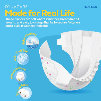 Dynarex Hugs-of-Love Diapers Size 3 High Absorbency 144 Count