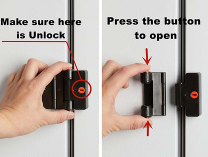 FIGEPO Refrigerator Door Lock with Key, 2-Pack Double Button Adhesive Child Safety Lock, Black