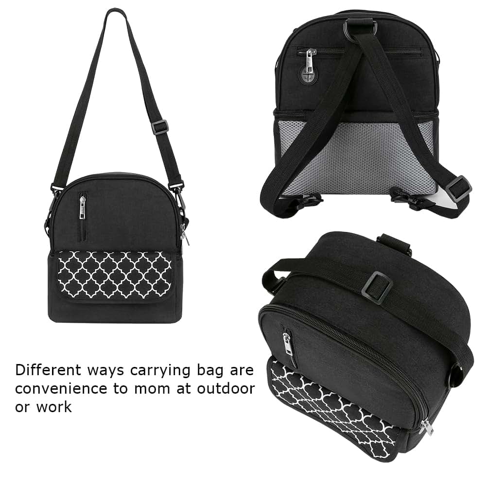 MOMIGO Double Layer Cooler Backpack for Breast Milk Pump and Bottles