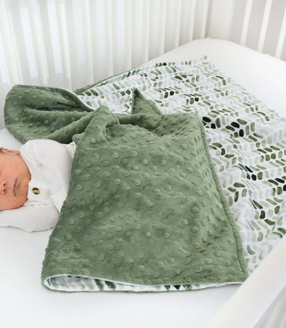 BUTTZO Baby Double Layer Soft Plush Minky Blanket With Dotted Backing for Boys Girls - Toddler Newborn Shower Gifts (photo 4)