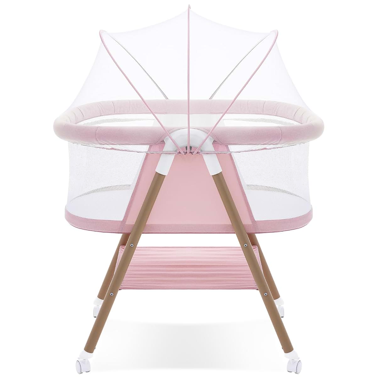 GYARING Baby bassinets,3 in1 Baby Crib, Sturdy, Portable & Easy to Assemble,Mosquito net and Portable Bag Included.