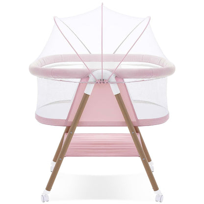 GYARING Baby bassinets,3 in1 Baby Crib, Sturdy, Portable & Easy to Assemble,Mosquito net and Portable Bag Included.