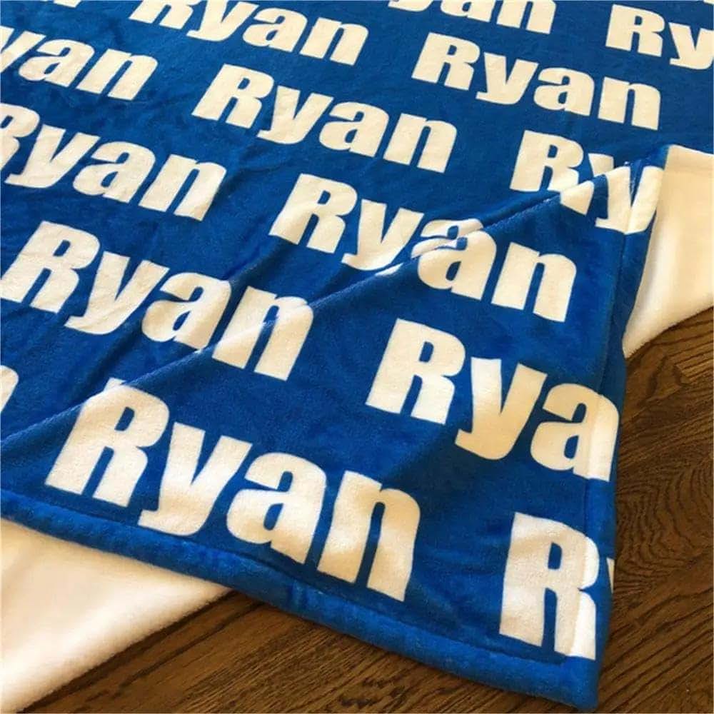 ZoikoM Name Blanket Personalized Name Custom Blanket for Baby/Kids/Youth/Adult,Blanket Gift,Custom Name Nursery Blanket
