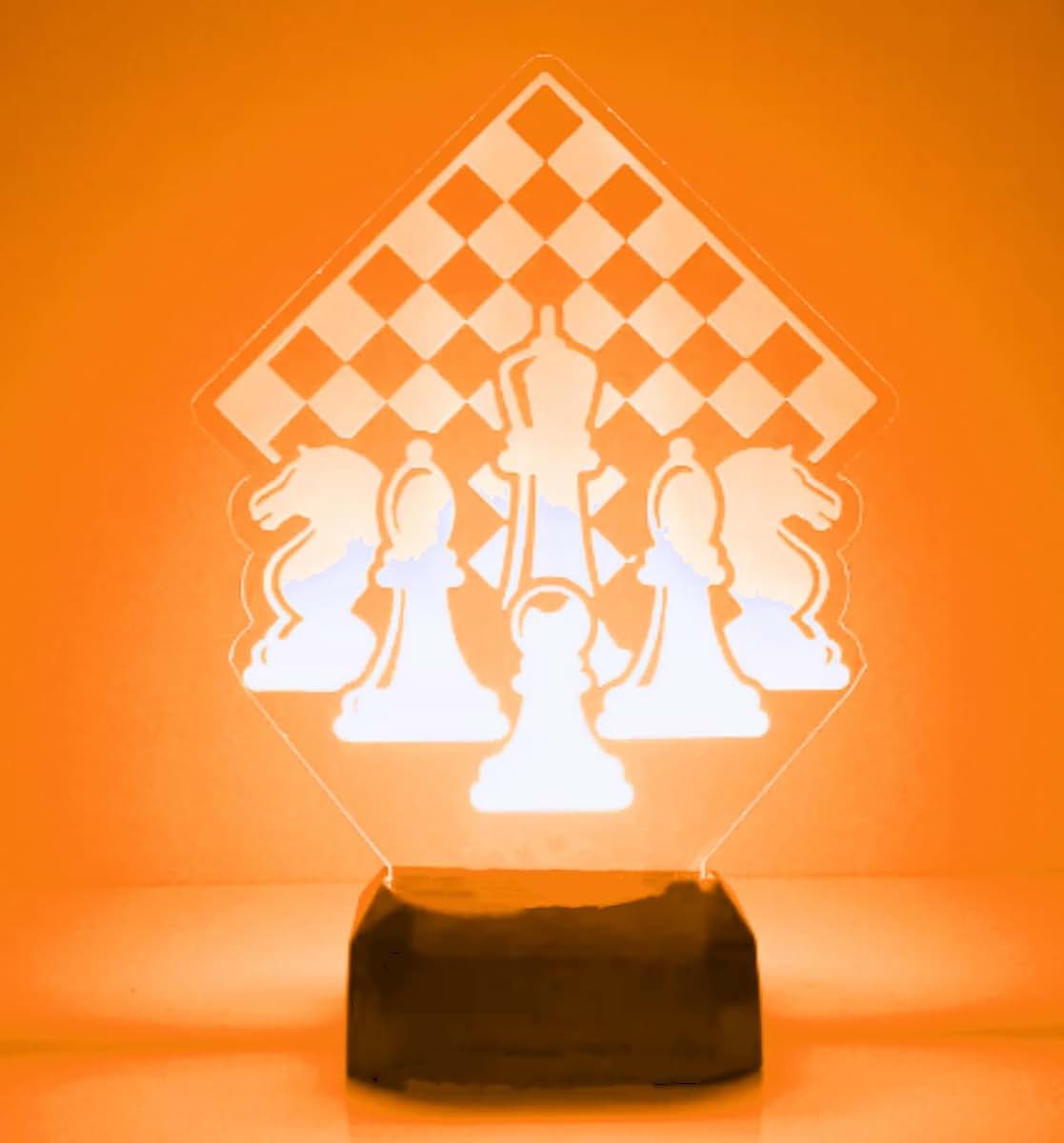 Jinnwell 3D Chess Night Light Lamp Illusion Night Light 16 Color Changing Table Desk Decoration Lamps Gift Acrylic Flat (photo 4)