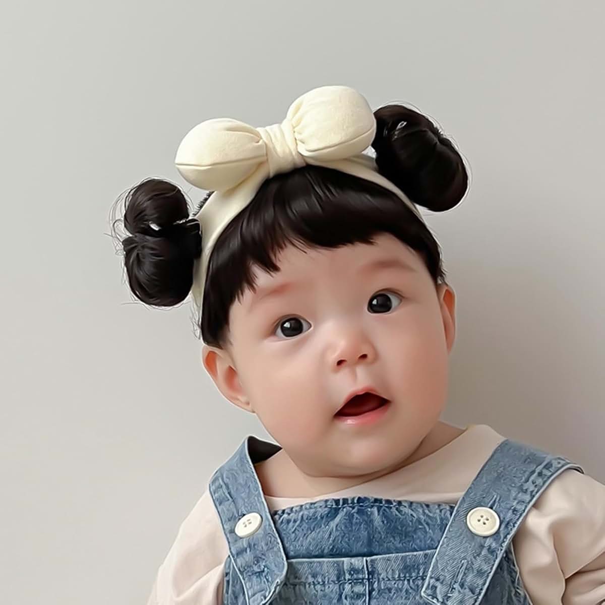 NuanZHIY Baby Wig Bangs Headband Fashionable Bun Wig (photo 3)