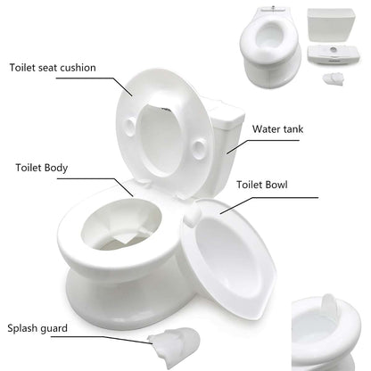 HongK- Portable Potty Training Toilet with Life-Like Flush Button & Sound for Toddlers Kids, White [P/N: (photo 2)