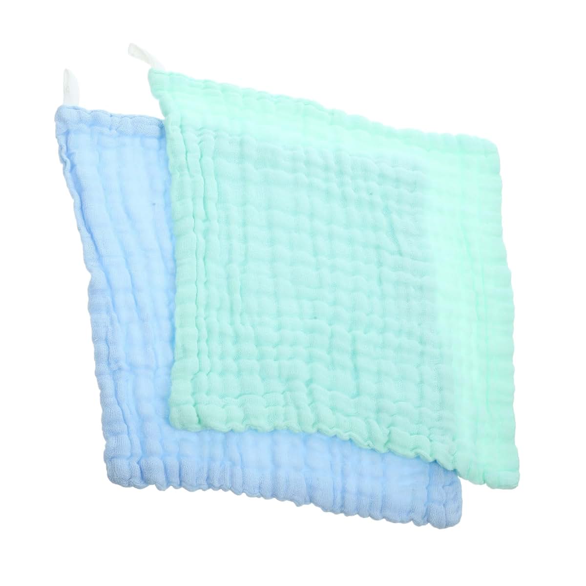 Beatifufu 2-Pack Cotton Burp Cloths & Washcloths for Newborns, Absorbent