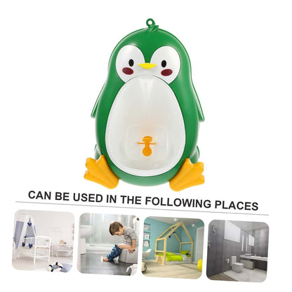 BabyOneStop Penguin Potty Training Urinal for Boys, Wall Mounted Adjustable Height, ABS, Green