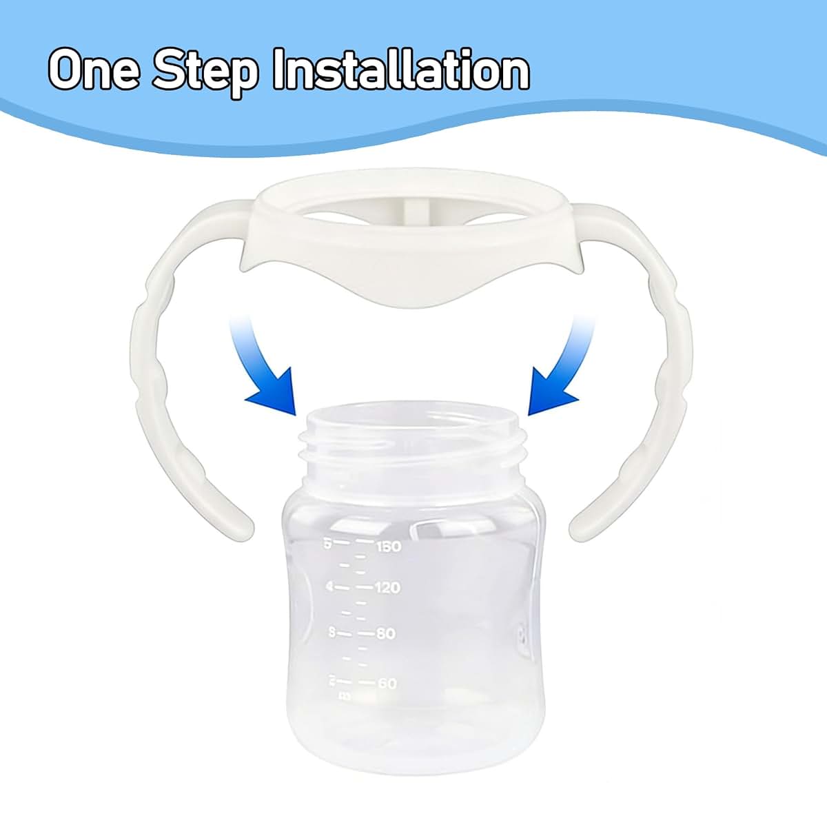 XTSWFC 6Pack Baby Bottle Handles for Evenflo Wide Neck 5oz/6oz/9oz Baby Bottle, Ergonomic Non Slip Grip Easy Changing (photo 2)