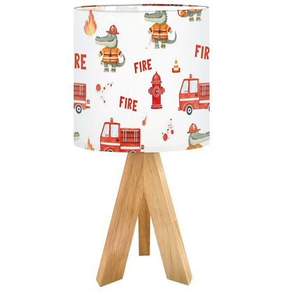 Oepwqiwepz Tripod Firetrucks Nightstand Lamp