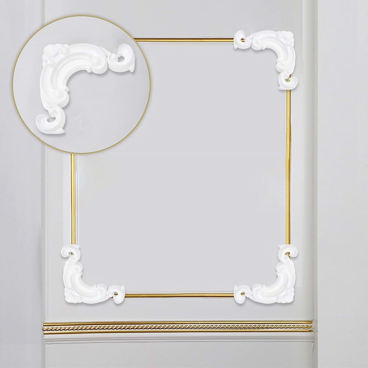 Decorative Sticker Flowers PVC Retro Corners