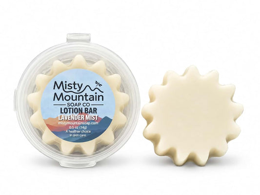 Lavender Mist - Solid Mini Lotion Bar - Made with Natural Oils and Butters by Misty Mountain Soap Co.