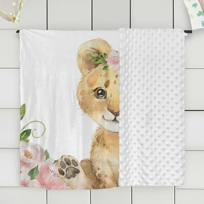 ZHOUSFK Personalized Baby Blanket for Girls Custom Baby Blanket with Name Elephant Floral Customized Baby Blanket Gifts (photo 4)