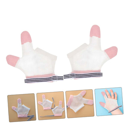 Abaodam Baby Finger Sucking Stop Gloves - Adjustable Mesh Thumb Guard