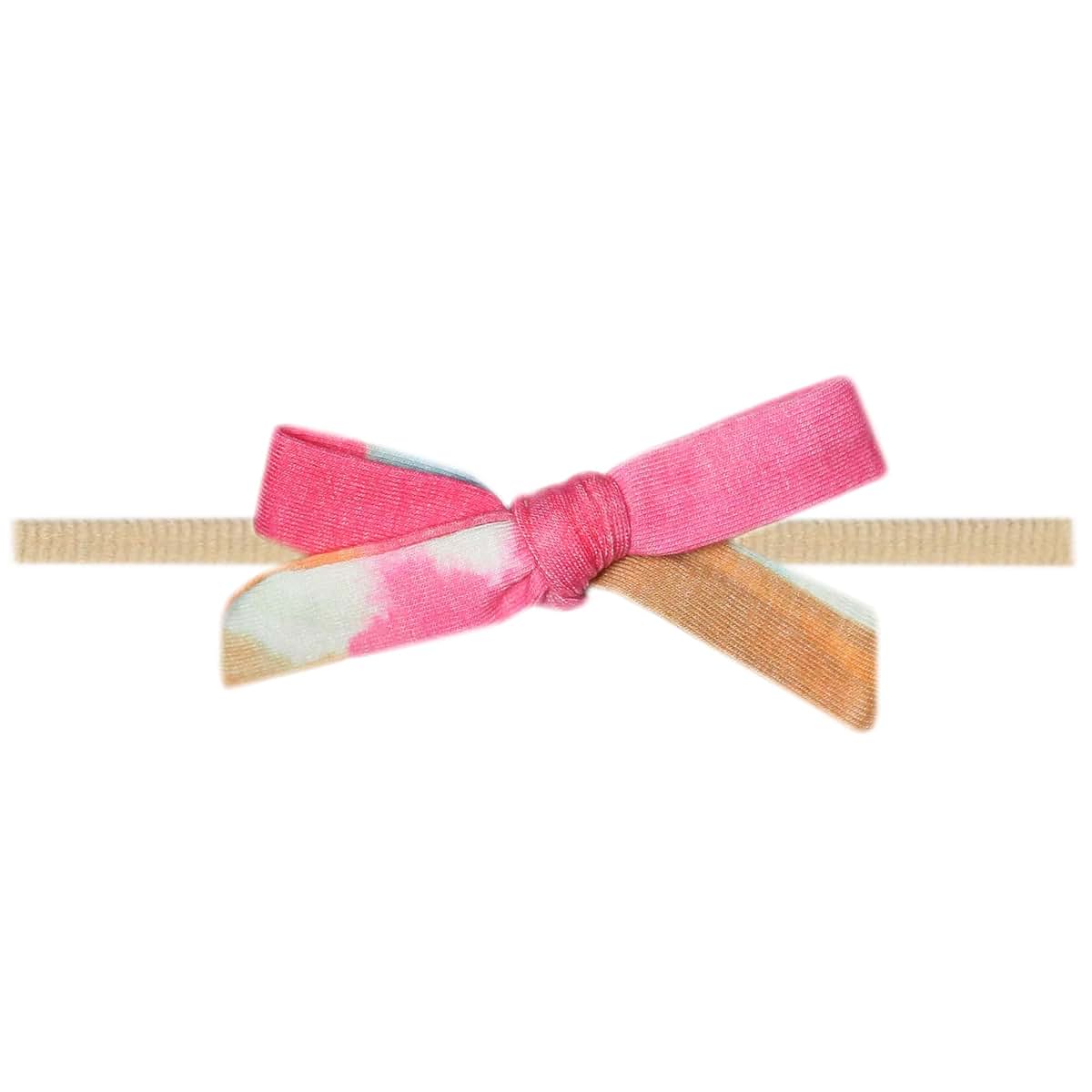 Copper Pearl Ribbon Baby Bow Headband